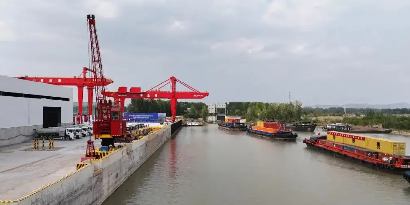 山东枣庄港实现“公路、铁路、水运”多式联运