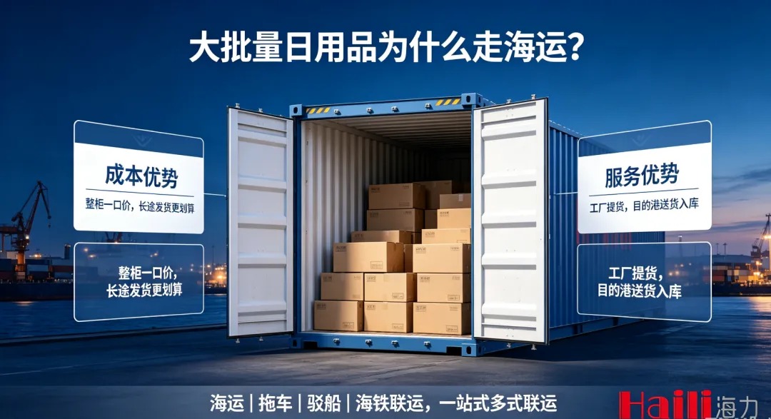 大批量日用品跨区域发货，为什么越来越多企业优先选择海运？